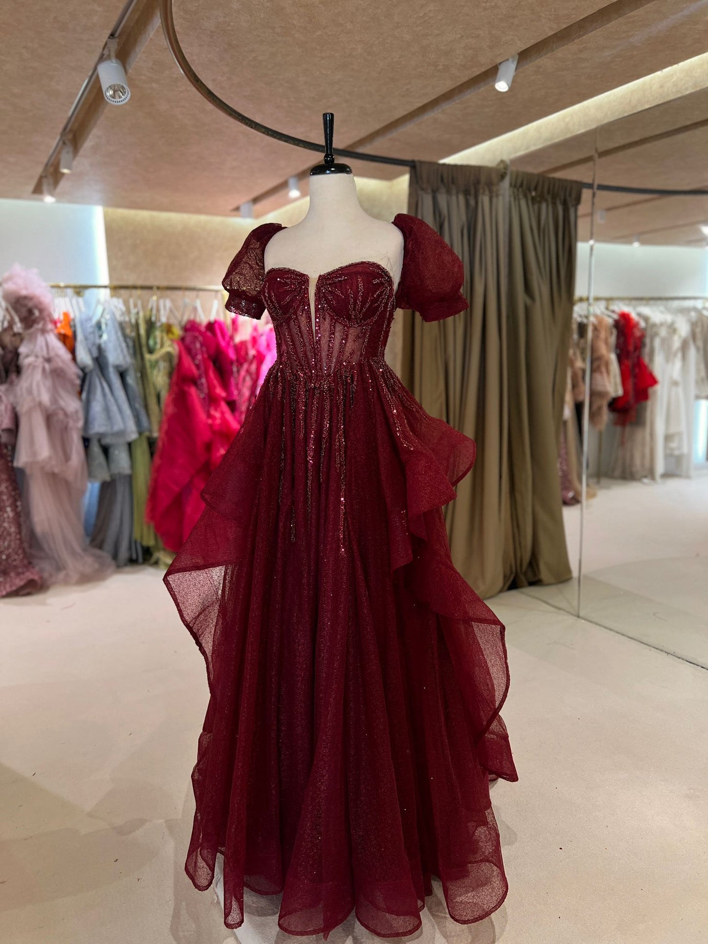 Vagzalli Bordo Elbise