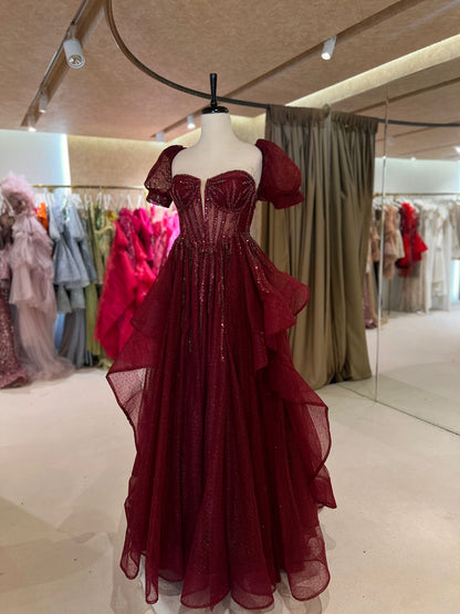 Vagzalli Bordo Elbise